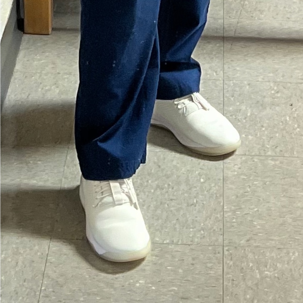 Nursing school shoes — white leather cloves